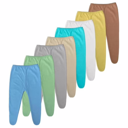 Kit 10 Calças Mijão para Bebê com Pé Fechado 100% Algodão Cores Sortidas Conforto e Proteção