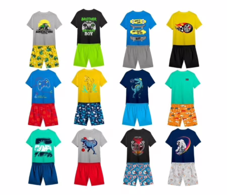 Kit 10 Peças Infantil Menino 5 Camisas+ 5 Shorts (Tam. 1 ao 10)
