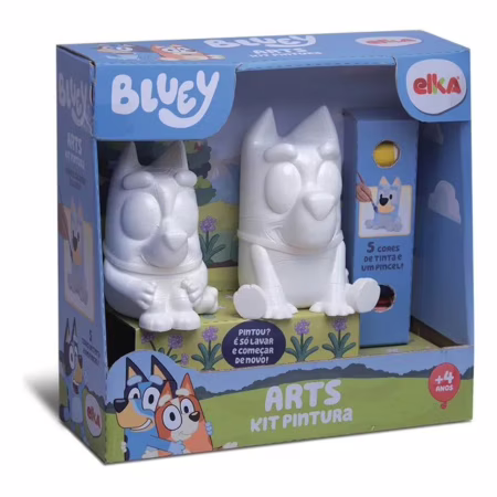 Kit 2 Bonecos E Acessórios Arts Pintura Bluey E Bingo Elka