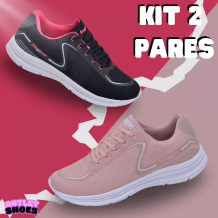 Kit 2 Pares Tênis Esportivos Masculino/Feminino para Academia e Corrida