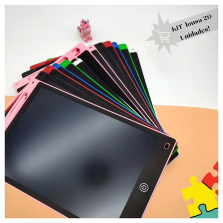 Kit 20 Unidades Lousa Mágica Tela Lcd 8.5 Polegadas Infantil De Escrever E Desenhar Tablet