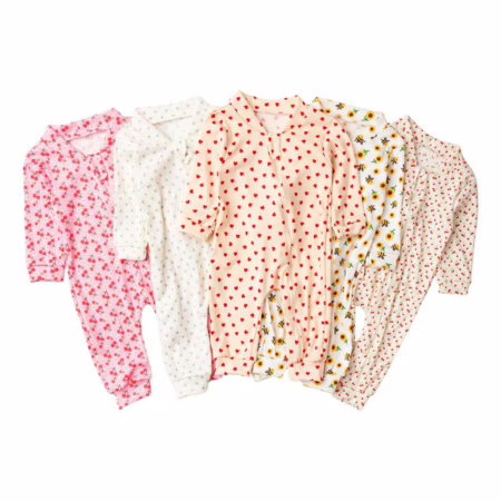 🛍️Kit 5 Macacão Canelado Estampado Bebê Zíper Menino E Menina