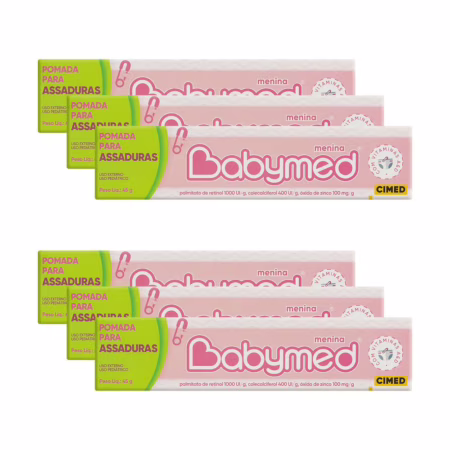 Kit 6 Pomadas Para Prevenção De Assaduras Babymed Rosa 45g