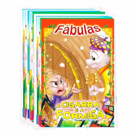 Kit C/ 24 Livrinhos - Coleções Clássicos Divertidos + Fábulas + Fazendinha do seu Lobato