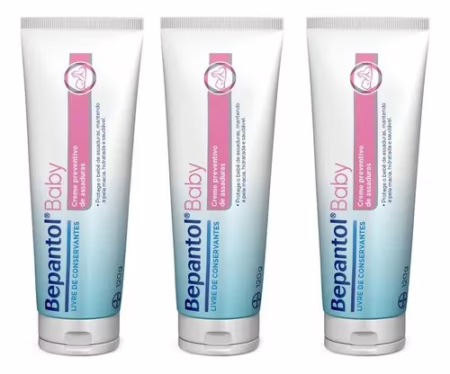 🛍️Kit com 3 Cremes Pomada de Assadura 120gr Cada - Bepantol