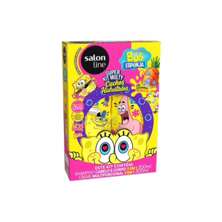🆘Kit Shampoo 300ml + Creme Multifuncional 300ml SOS Cachos Bob Esponja