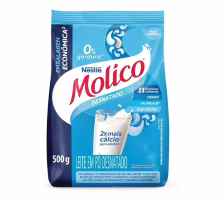 Leite Em Pó Desnatado Molico Total Cálcio 500g