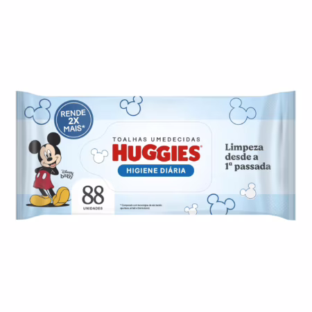 Lenço Umedecido Huggies Higiene Diária - 88 unidades