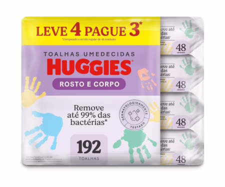 Lenços Umedecidos Huggies One & Done 192 unidades