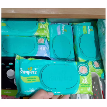 Lenços Umedecidos Pampers Aroma de Aloe Vera, 576 Unidades