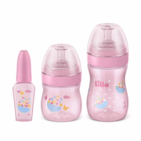 Lillo Kit de Mamadeira Primeiros Passos Rosa