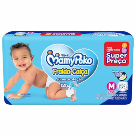 MamyPoko Fralda-Calça Superproteção M 34 Unidades