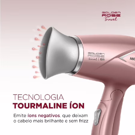 MONDIAL Secador de Cabelos Travel, Golden Rose, 1200W, Bivolt - SC-47-GR