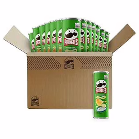Pack Salgadinho Batata Frita Pringles Creme e Cebola 109g com 18 unidades