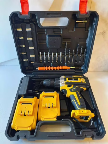 Parafusadeira Furadeira 48v Profissional 2 Baterias Sem Fio Cor Amarelo