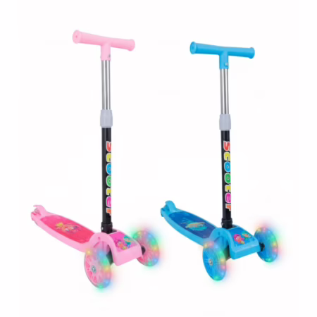Patinete Infantil 3 Rodas Com Led Ajustável Scooter Dobrável Menino Menina