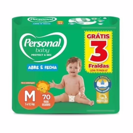 Personal Fralda Protect E Sec M Hiper, 70 Unidades