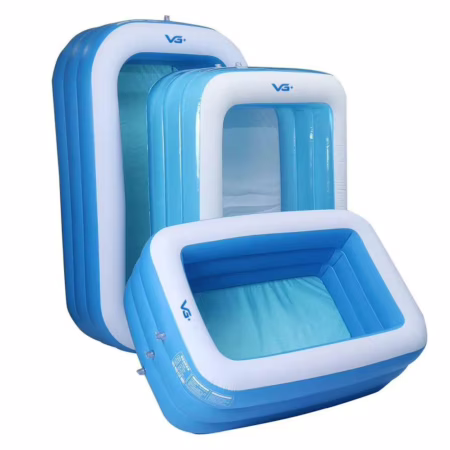 🛍️Piscina inflável Retangular PVC Azul Familiar Resistente 120 cm a 305 cm Infantil e Adulto VG Plus