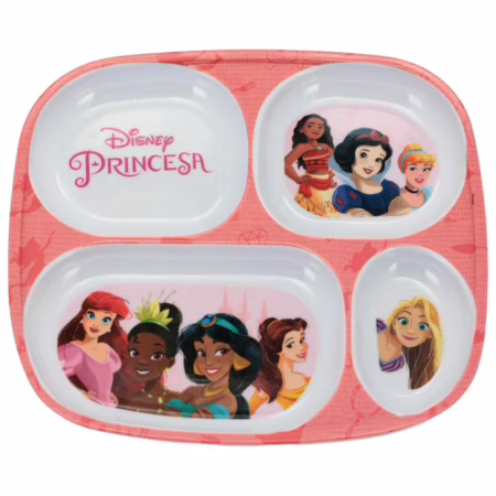 Prato com Divisória de Melamine Disney Princesas