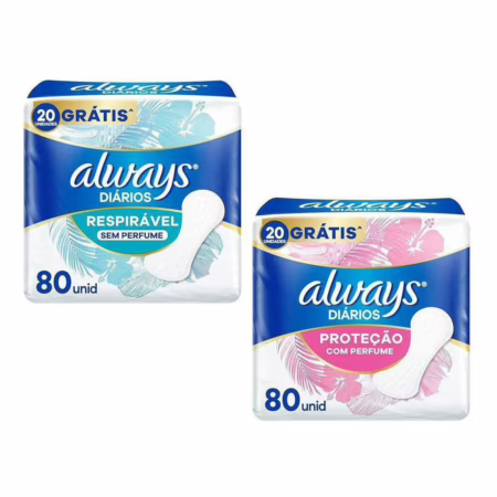 Protetor Diário Always Respirável - 80 unidades
