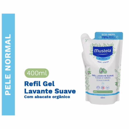 Refil Gel Lavante Suave Mustela Pele Normal 400ml
