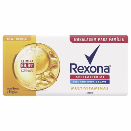 Rexona Sabonete Em Barra Multivitaminas 84G 6 Barras