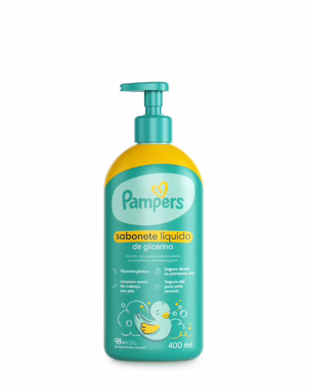 Sabonete Líquido para o Corpo Glicerina Pampers 400ml