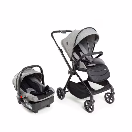 Safety 1st, Travel System Magnific Trio, Grey Denin (Carrinho + Bebê Conforto + Base veicular)