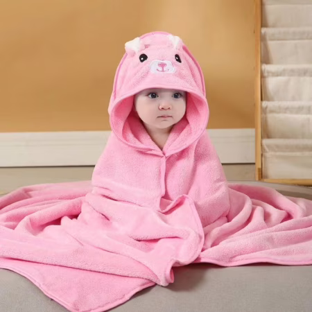 Toalha Banho Bebê Capuz Roupão Infantil Bordado