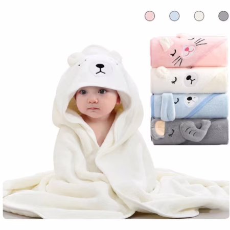 Toalha De Banho Infantil Com Capuz Felpuda Infantil Bebe Crianca Bichinhos Grande