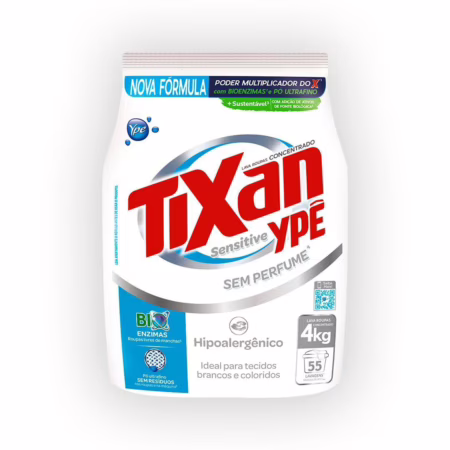 Ypê Lava Roupas em Pó Tixan Sensitive Sachê 4Kg