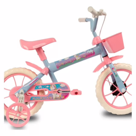 🛍️Bicicleta Infantil Verden Paty Aro 12 Cestinha E Rodinhas Azul-claro Único