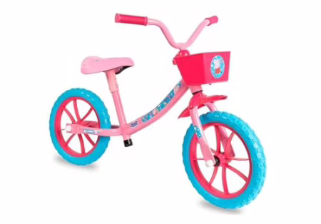 Bicicleta Sem Pedal Balance Com Cestinha, Peppa George - Verden
