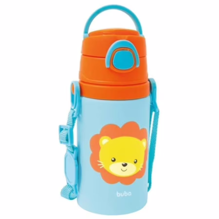 Buba Garrafinha De Alumínio Animal Fun Leão, 450ml