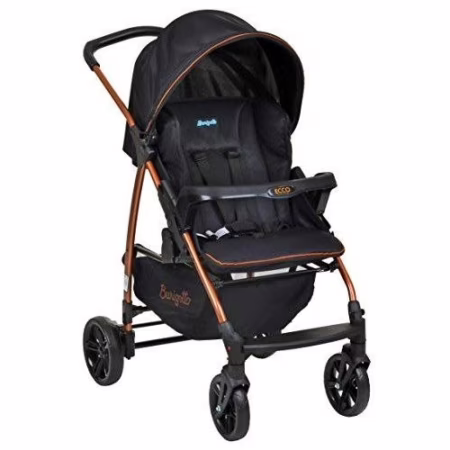 🛍️Burigotto Carrinho de Bebê Ecco, Até 15 kg, Preto