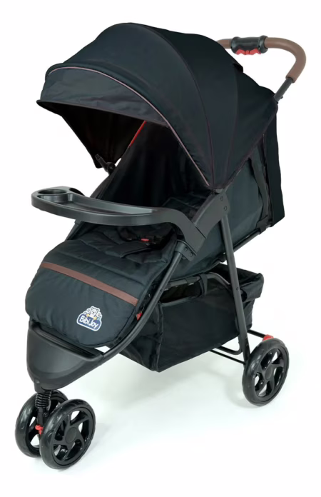 Carrinho de Bebê 3 Rodas Preto Reclinável Bibi Joy Até 15kg