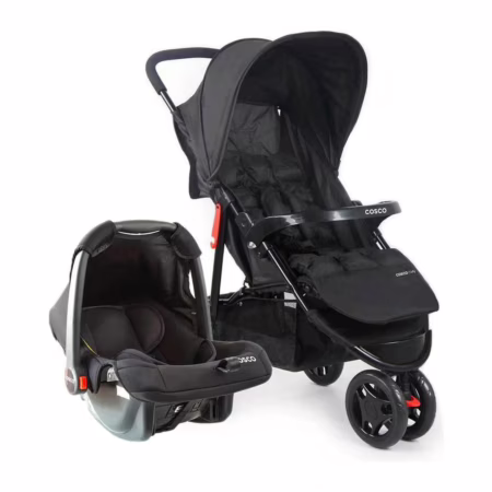 Carrinho de Bebê com Bebê Conforto Cosco Kids - Toffy Duo 3 Rodas 0 a 15kg