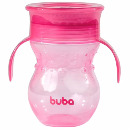 Copo 360º Com Alça, Rosa, Buba