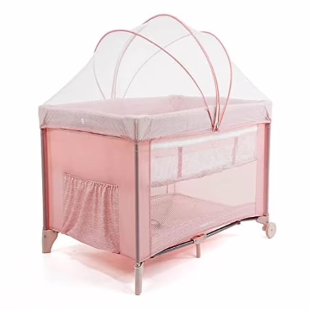 🛍️Cosco Kids, Berço Nanny, 0 a 18kg, Rosa Rajado