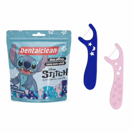 Dentalclean Fio Dental Flosser Stitch Sabor Morango 50 Unidades