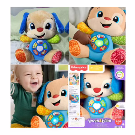 Fisher-Price Aprender e Brincar Brinquedo para Bebês Cachorrinho Aprende Comigo para crianças a partir de 6 meses