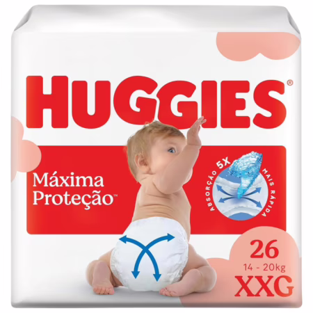 Fralda Descartável Huggies Máxima Proteção Tamanho XXG 26 unidades