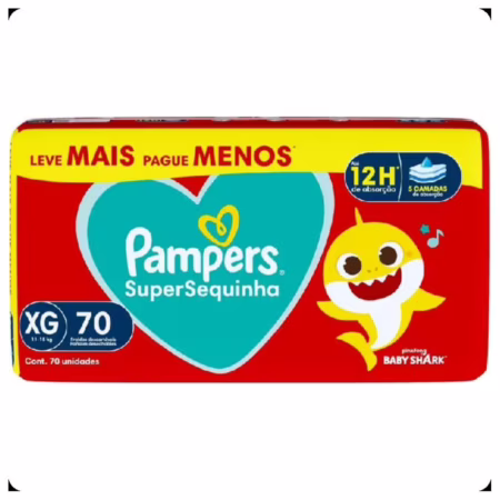 Fralda Descartável Pampers Supersequinha Jumbo XG 70 Tiras