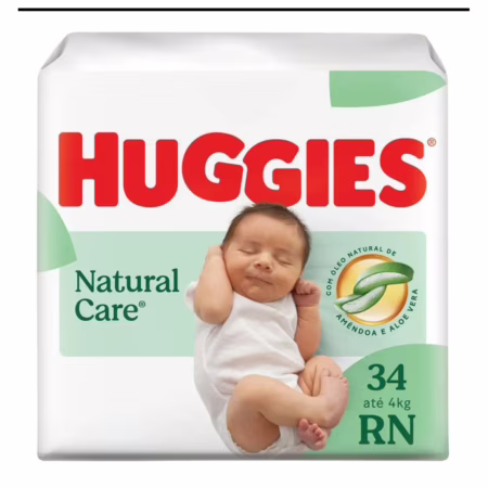 Fralda Huggies Natural Care RN 34 unidade