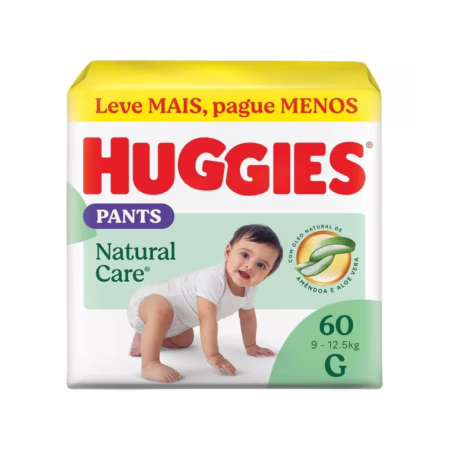 Fralda Huggies Natural Care Roupinha G 60 unidades