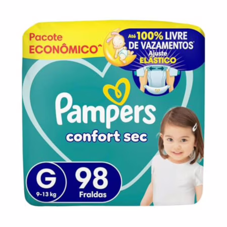 Fralda Pampers Confort Sec Tamanho G 98 Unidades