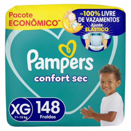 Fralda Pampers Confort Sec Tamanho XG 148 Unidades