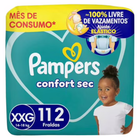 Fralda Pampers Confort Sec Tamanho XXG 112 Unidades