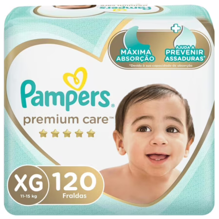 Fralda Pampers Premium Care XG 120 unidades