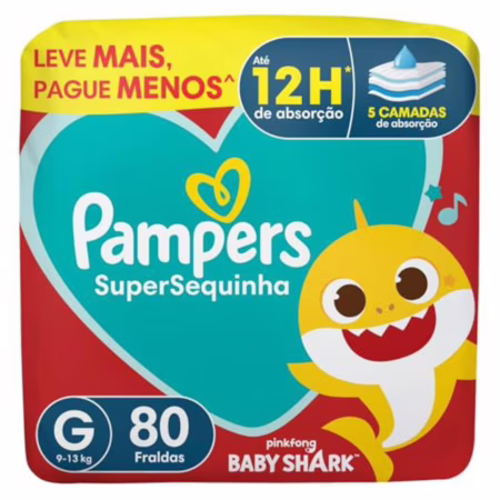 Fralda Pampers Supersequinha Tamanho G 80 Unidades